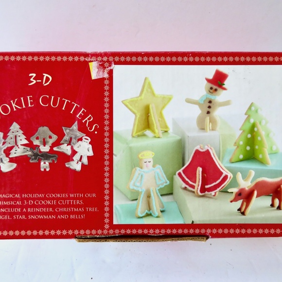 Nordic Ware 3-D 3D Christmas Cookie Cutters Set in Box Holiday Baking Snowman - Picture 2 of 8